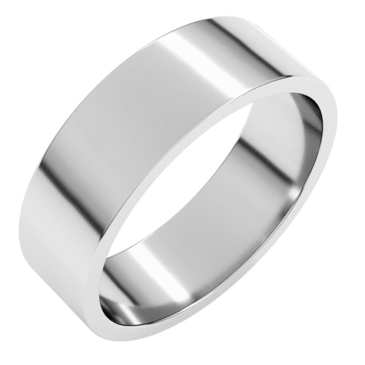 Sterling Silver 6 mm Flat Band Size 10.5
