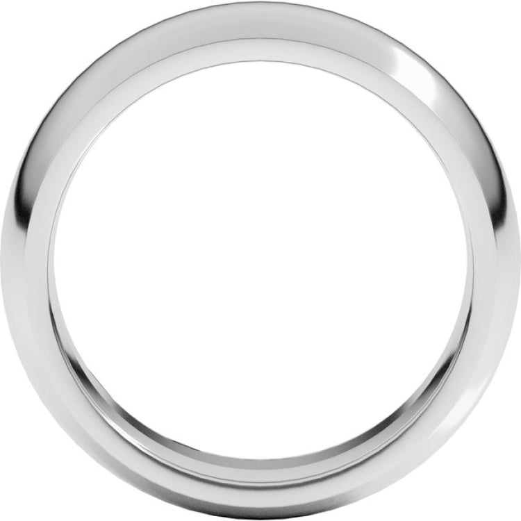 Sterling Silver 7 mm Comfort-Fit Half Round Band Size 10.5