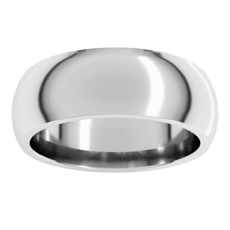 Sterling Silver 7 mm Comfort-Fit Half Round Band Size 11
