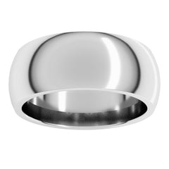 Sterling Silver 8 mm Comfort-Fit Half Round Band Size 11