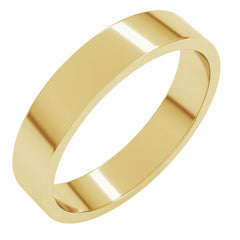14K Yellow Gold 4 mm Flat Band Size 12
