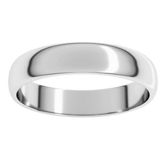 10K White Gold 4 mm Lightweight Half Round Band Size 9