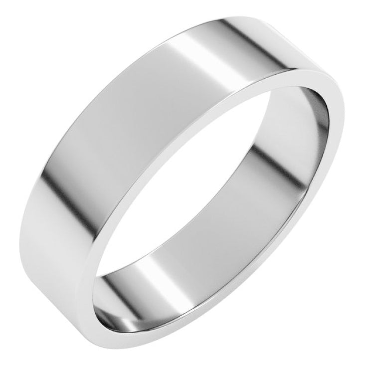 10K White Gold 5 mm Flat Band Size 9.5