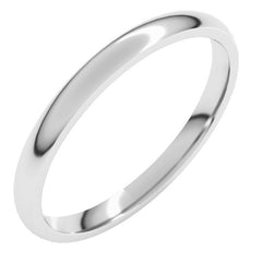 14K White Gold 2 mm Lightweight Comfort-Fit Half Round Band Size 4