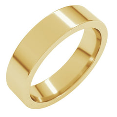14K Yellow Gold 5 mm Comfort-Fit Flat Band Size 5.5