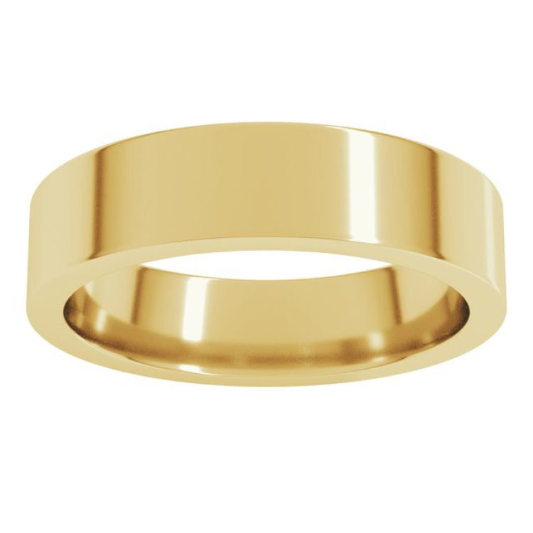 14K Yellow Gold 5 mm Comfort-Fit Flat Band Size 9.5