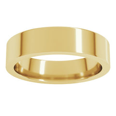 14K Yellow Gold 5 mm Comfort-Fit Flat Band Size 9.5