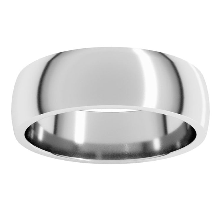 Continuum Sterling Silver 6 mm Lightweight Comfort-Fit Half Round Band Size 8.5