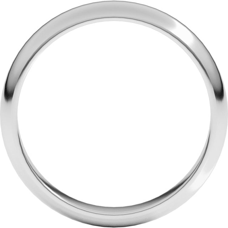 14K White Gold 4 mm Half Round Band Size 6