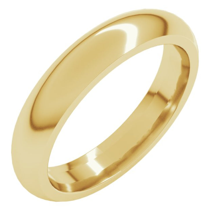 14K Yellow Gold 4 mm Comfort-Fit Half Round Band Size 4