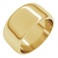 10K Yellow Gold 10 mm Half Round Band Size 9