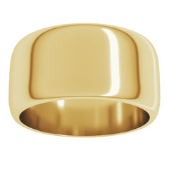 10K Yellow Gold 10 mm Half Round Band Size 9