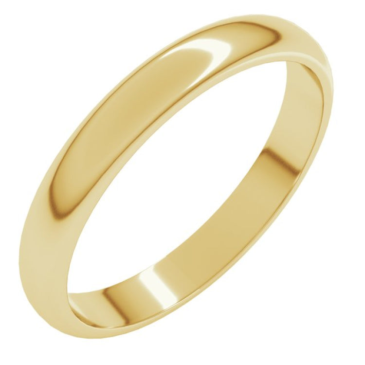 14K Yellow Gold 3 mm Half Round Band Size 4