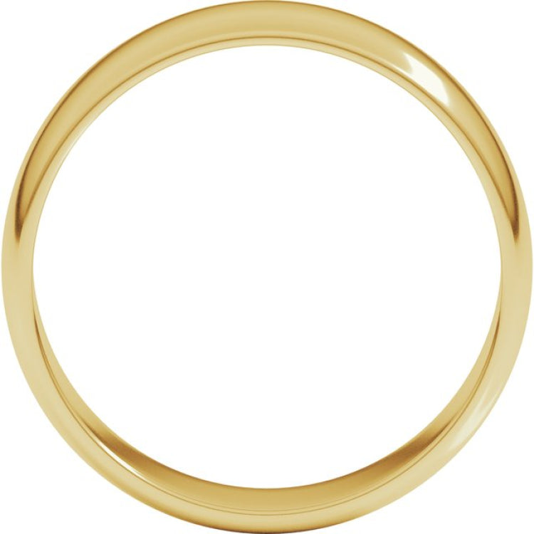 14K Yellow Gold 6 mm Lightweight Half Round Band Size 10.5