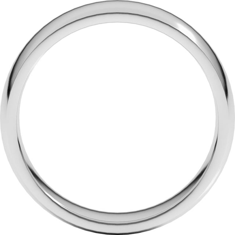14K White Gold 6 mm Lightweight Comfort-Fit Half Round Band Size 11