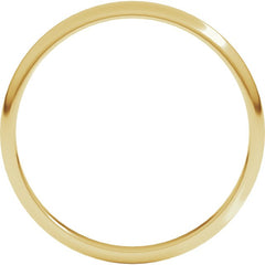 10K Yellow Gold 2 mm Lightweight Half Round Band Size 4.5