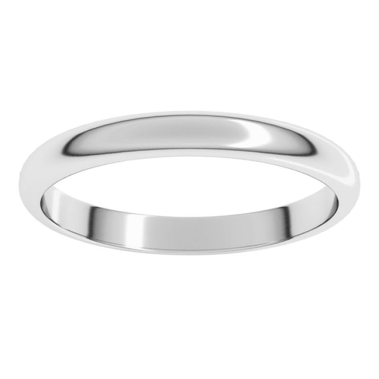 14K White Gold 2.5 mm Half Round Band Size 4