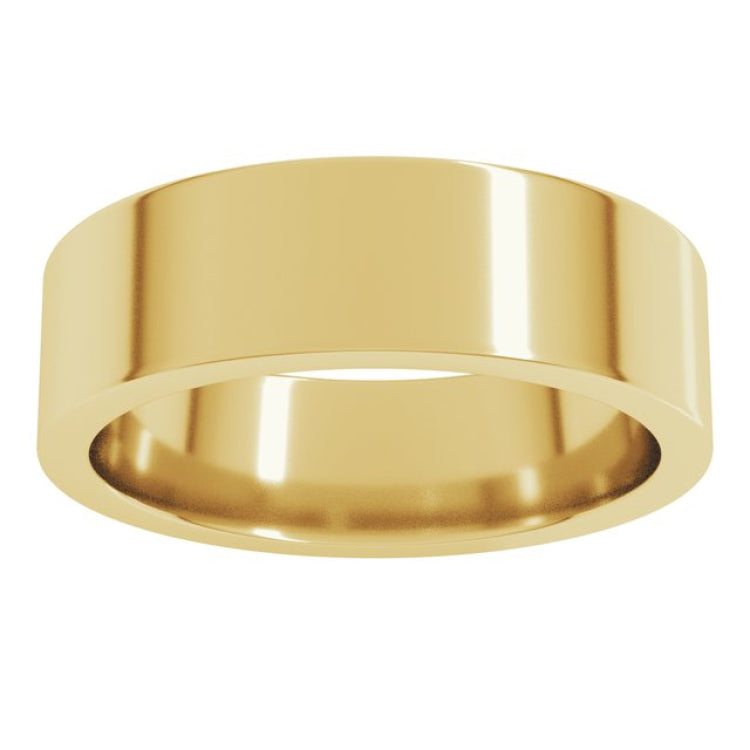 14K Yellow Gold 6 mm Comfort-Fit Flat Band Size 11.5