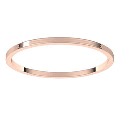 14K Rose Gold 1 mm Ultra-Lightweight Flat Band Size 9