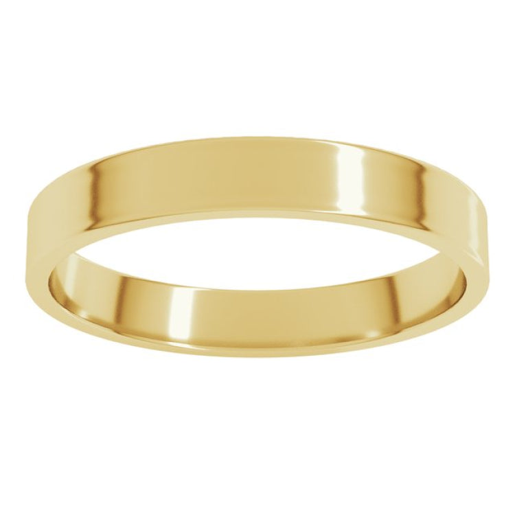 14K Yellow Gold 3 mm Ultra-Lightweight Flat Band Size 7.5