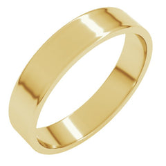 14K Yellow Gold 4 mm Ultra-Lightweight Flat Band Size 9