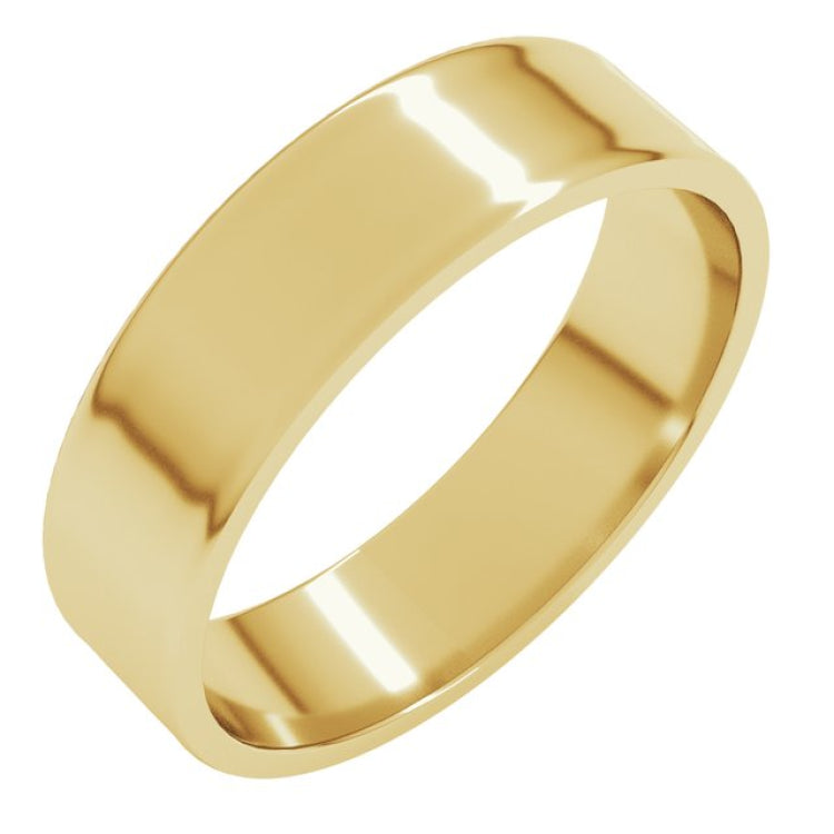 14K Yellow Gold 5 mm Ultra-Lightweight Flat Band Size 9.5
