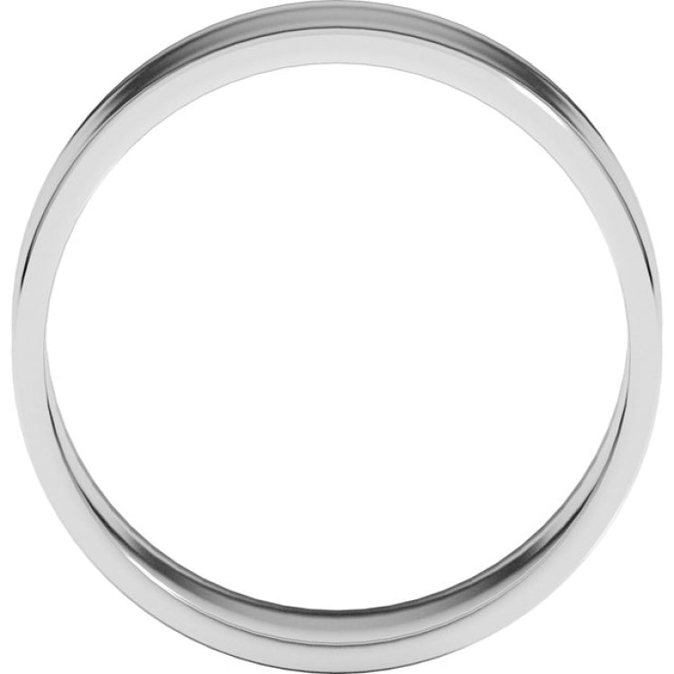 14K White Gold 7 mm Ultra-Lightweight Flat Band Size 5.5