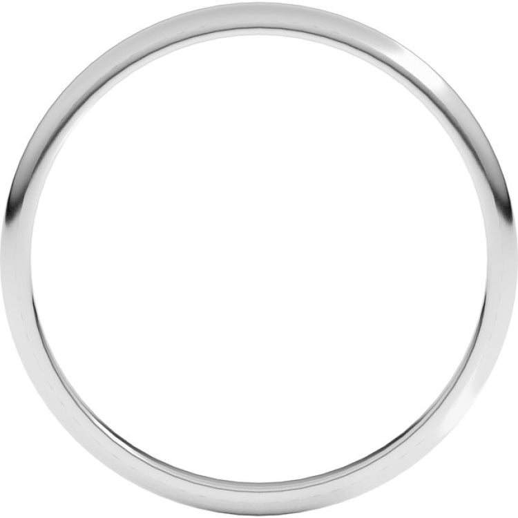 10K White Gold 1.5 mm Lightweight Half Round Band Size 7