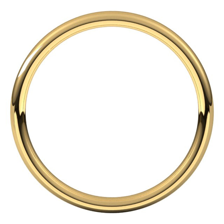 10K Yellow Gold 2.5 mm Comfort-Fit European-Style Band Size 7