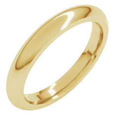 18K Yellow Gold 3 mm Comfort-Fit Half Round Band Size 5