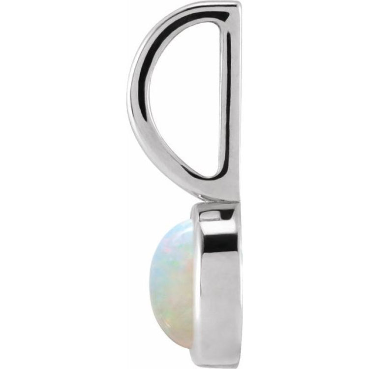 Sterling Silver Natural White Opal Charm/Pendant