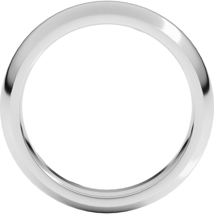 10K White Gold 5 mm Comfort-Fit Half Round Band Size 7