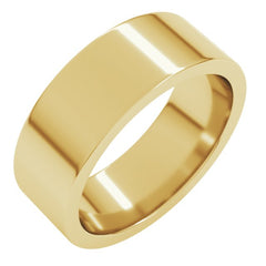 14K Yellow Gold 7 mm Comfort-Fit Flat Band Size 10.5