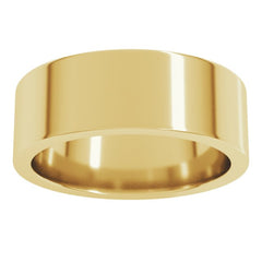 14K Yellow Gold 7 mm Comfort-Fit Flat Band Size 10.5