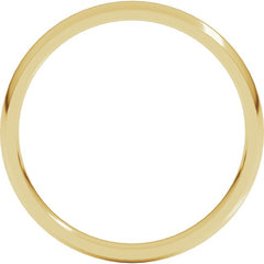 14K Yellow Gold 2.5 mm Lightweight Comfort-Fit Half Round Band Size 4.5