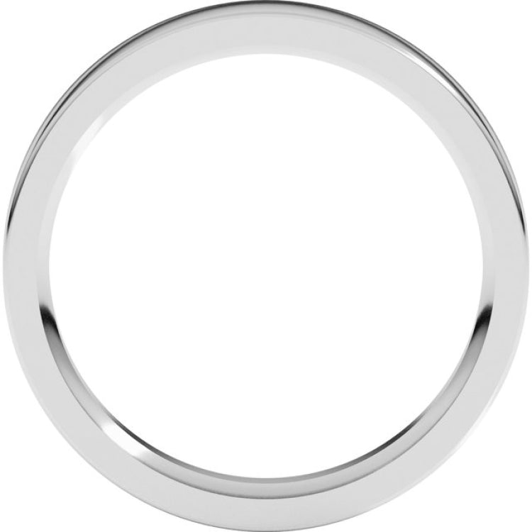 10K White Gold 3.5 mm Comfort-Fit Flat Band Size 8.5