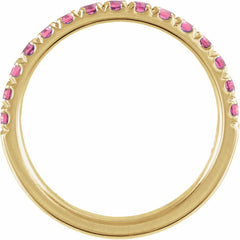 14K Yellow Gold Natural Pink Tourmaline Stackable Ring