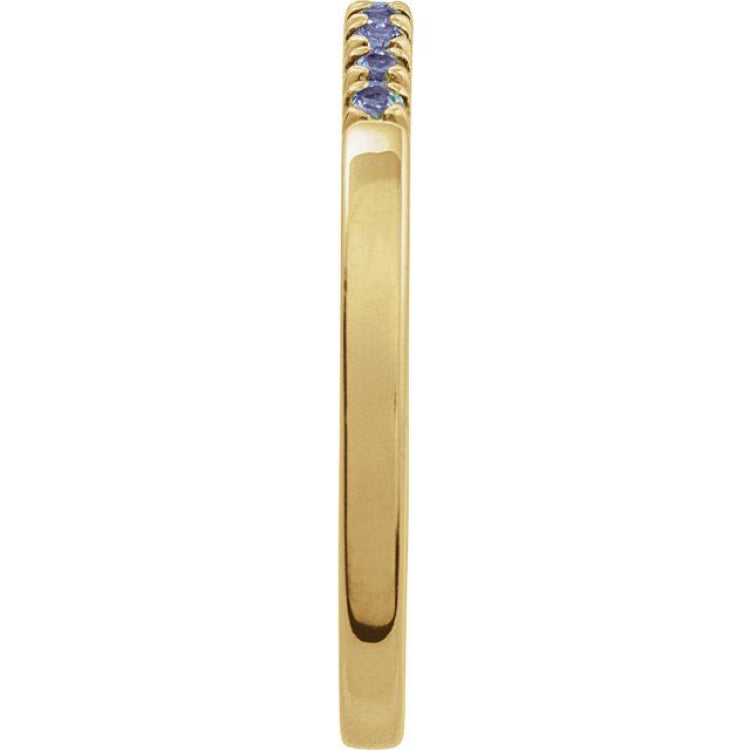14K Yellow Gold Lab-Grown Alexandrite Stackable Ring