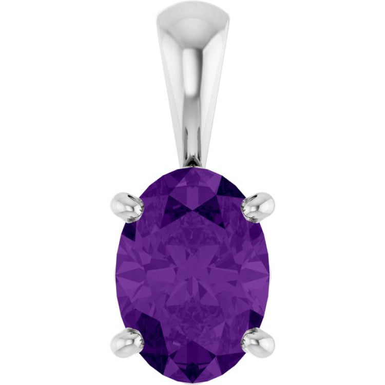 Sterling Silver Natural Amethyst Pendant