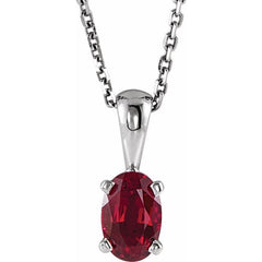 Sterling Silver Natural Mozambique Garnet 16-18" Necklace