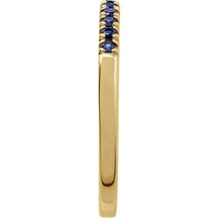 14K Yellow Gold Vermeil Lab-Grown Blue Sapphire Stackable Ring