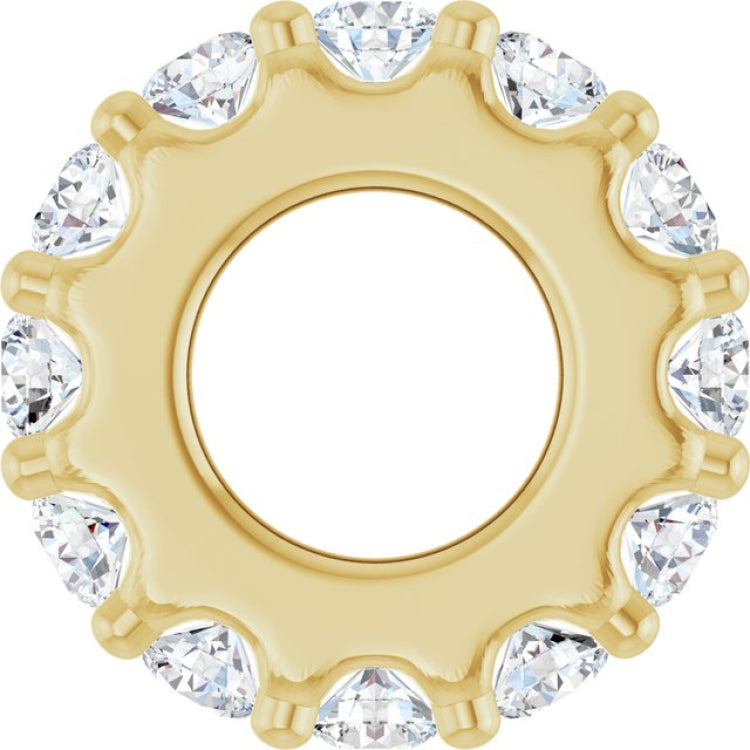 18K Yellow Gold-Plated Sterling Silver Lab-Grown Diamond Spacer Charm/Pendant