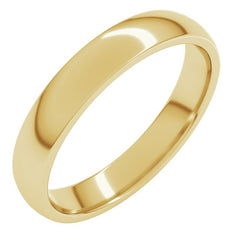 14K Yellow Gold 3.5 mm Lightweight Comfort-Fit Half Round Band Size 5