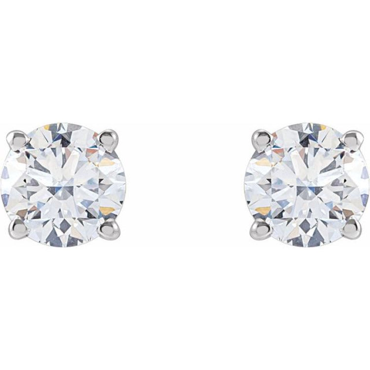Sterling Silver 1 CTW Lab-Grown White Diamond Earrings