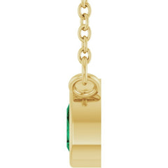 14K Yellow Gold Lab-Grown Emerald 18" Necklace