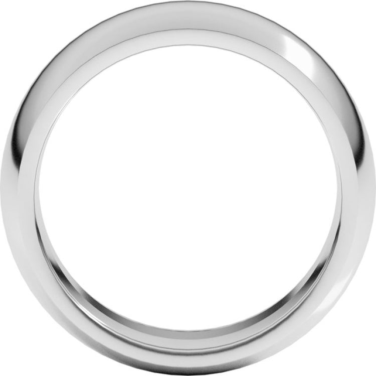 14K White Gold 8 mm Comfort-Fit Half Round Band Size 10.5