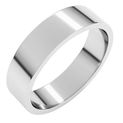 10K White Gold 5 mm Flat Band Size 6.5