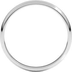 14K X1 White Gold 2.5 mm Lightweight Half Round Band Size 6.5