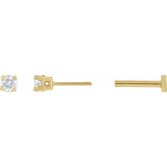 14K Yellow Gold .05 CT Lab-Grown White Diamond Earring