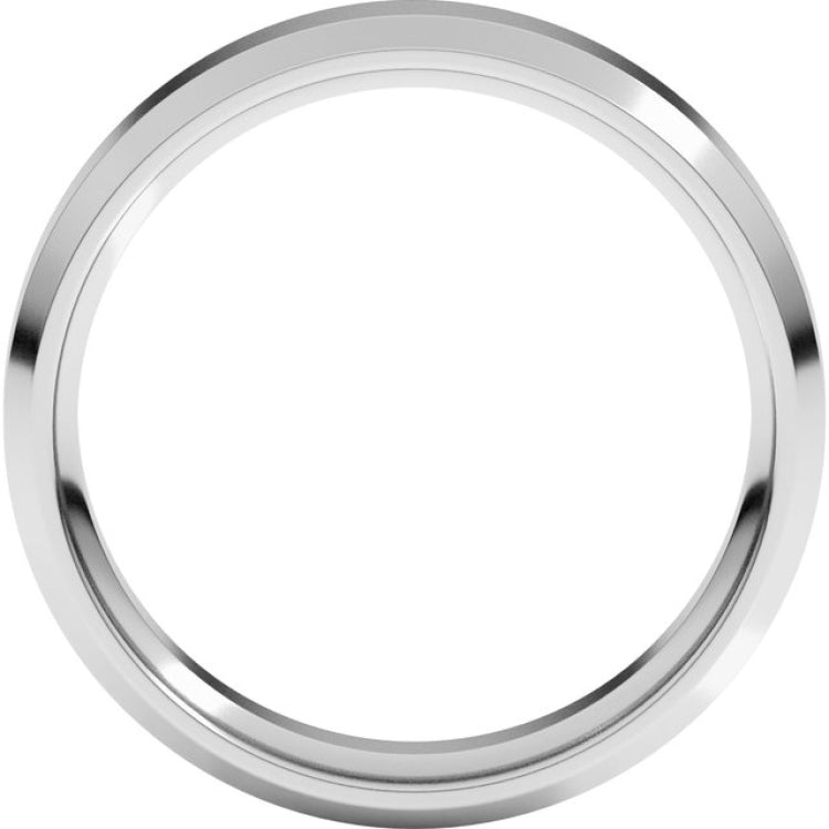 Platinum 5 mm Beveled-Edge Comfort-Fit Flat Band Size 12.5